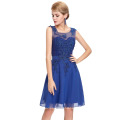 Grace Karin 2016 Short Prom Dress Sleeveless Crew Neck Royal Blue Beaded Chiffon Real Pictures of Cocktail Dress GK000063-4